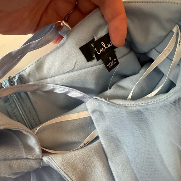 Lulu’s Light Blue Charming Glamour Tulle Sleeveless Tiered Maxi Dress NWOT S - Picture 12 of 15